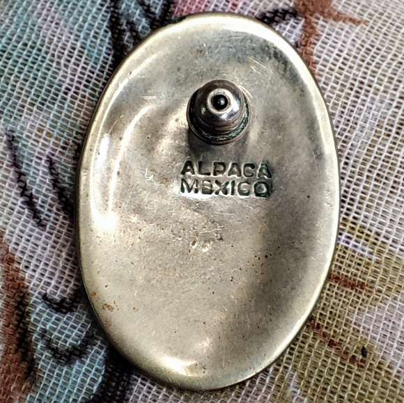 Alpaca Mexico Signed Silver Abalone Shell Mother of Pearl Pierced Earrings EUC - Picture 4 of 7